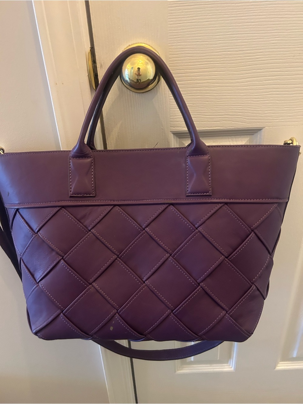 Pulicati Purple Quilted Tote Bag